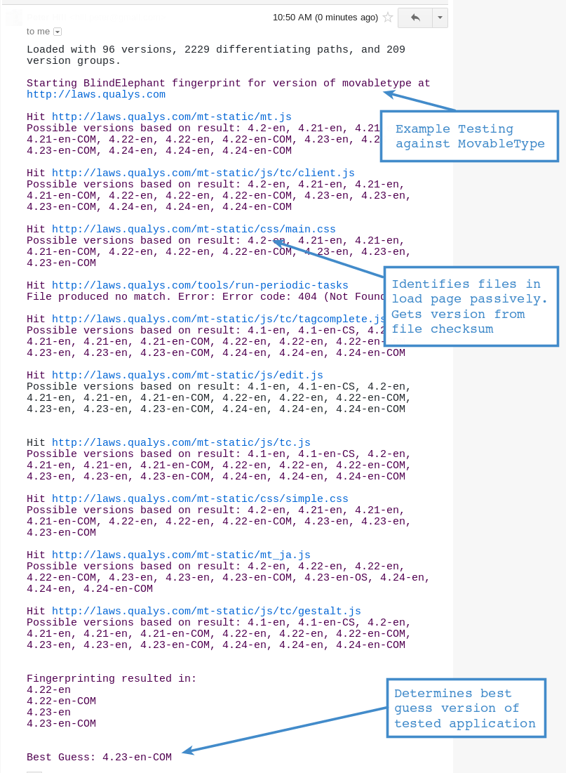 BlindElephant Scanner Online HackerTarget