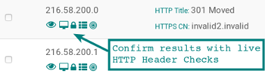 hacker target dashboard screenshot: confirm live results with HTTP header checks option